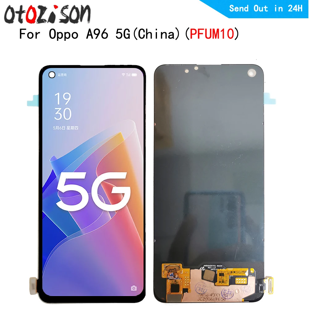 

6.43" AMOLED Screen For Oppo A96 5G (China) PFUM10 LCD Display Screen Touch Panel Digitizer With Frame Assembly For Oppo A96 5G