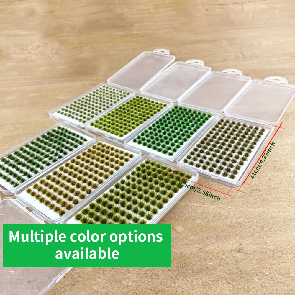 104Pcs/box Mini Grass Cluster Model Adhesive Static Grass Tufts Home Decor Garden Decor Children Toys DIY Handmade Accessories
