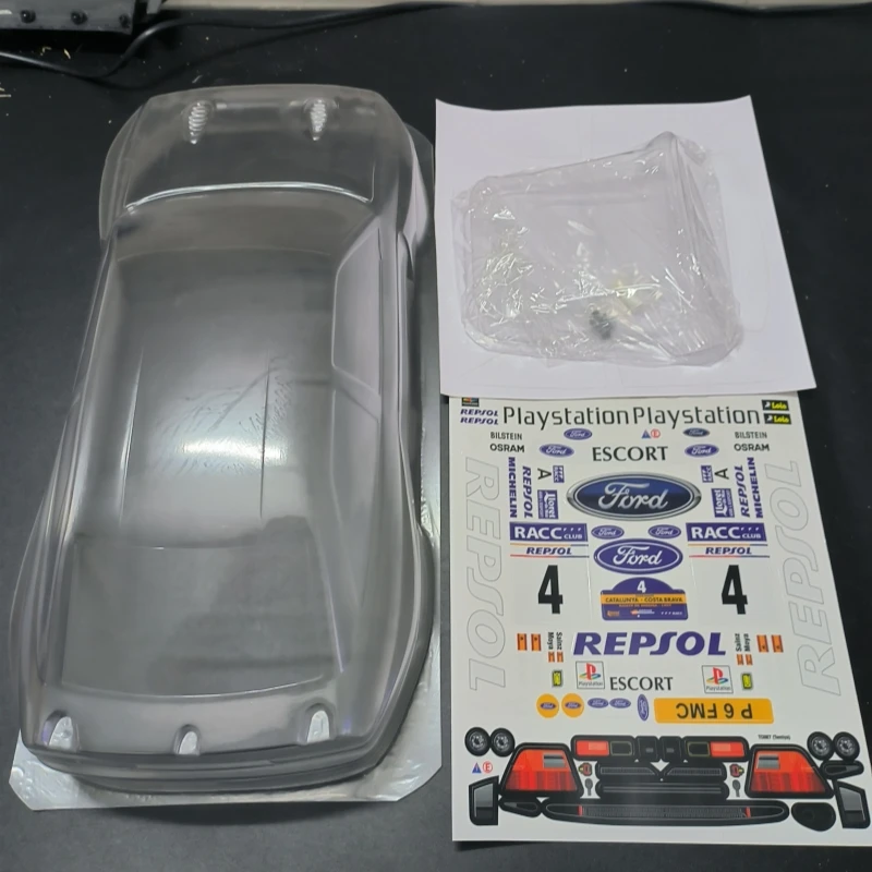 1/10 Ford Escort Cosworth Clear Body Shell, 190mm x 257mm repsol