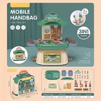 Portable Storage Box Children's Educational House Gift Toy Girl Kitchen Accessories Makeup Medical Set Toy Gift 2