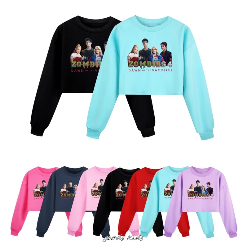 Zombies 4 Print Loose Hoodie Kids Long Sleeve Coats Teen Girls Hooded Sweatshirts Toddler Boys Children's Pullover Sweater 170cm