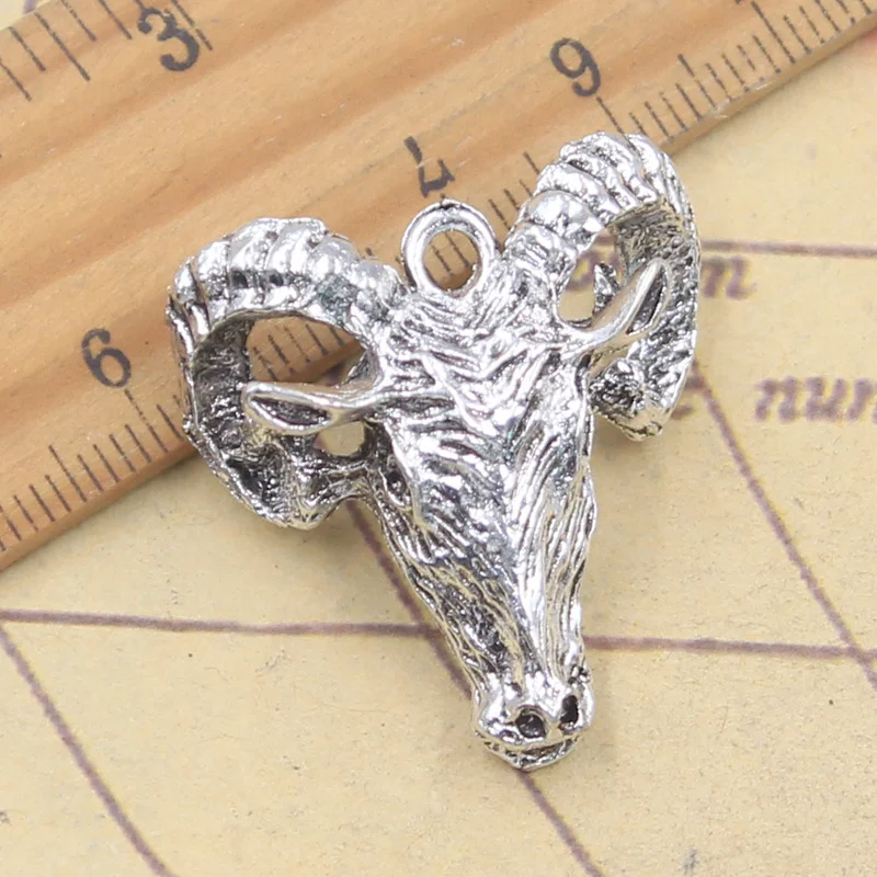 5 Stück Charms Antilope Schafkopf 30x28x11mm Antik Silber Farbe Anhänger Herstellung DIY handgemachten tibetischen Schmuck finden