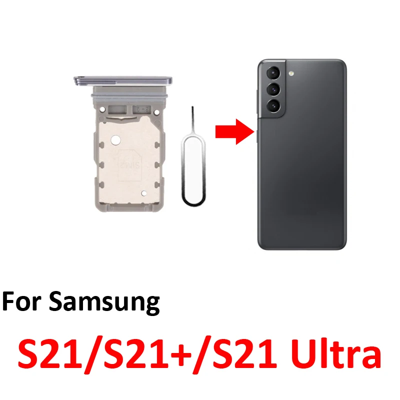 Samsung Galaxy S21 Series SIM Card Tray Holder - Black/Silver