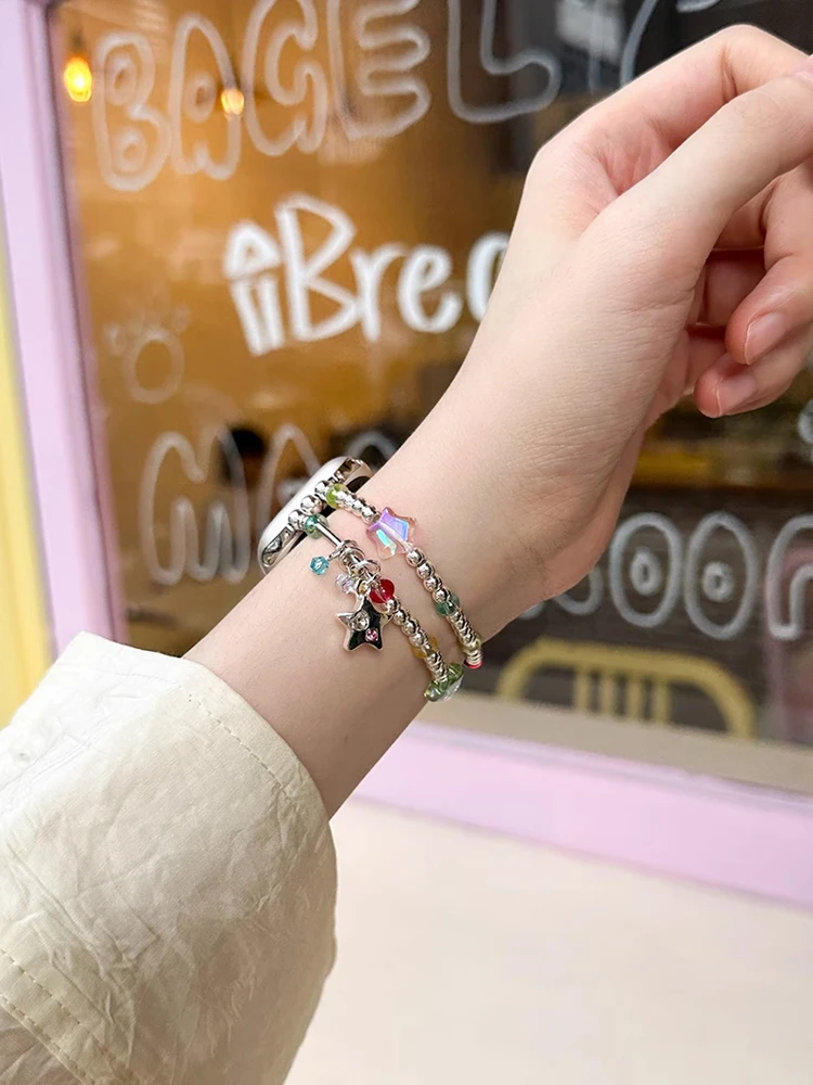 Elasticity Heart Band Metal Bracelet Strap