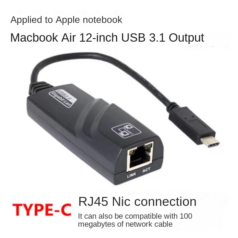 

USB-C To RJ45 Ethernet1000Mbps LAN Adapter Network Card Type C To RJ45 LAN Wired Internet Cable For MacBook PC Windows 7 8 10