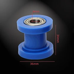 Drive Chain Roller Pulley Wheel Slider Tensioner for Off-Road Motorcycles and ATVs (8mm blue)