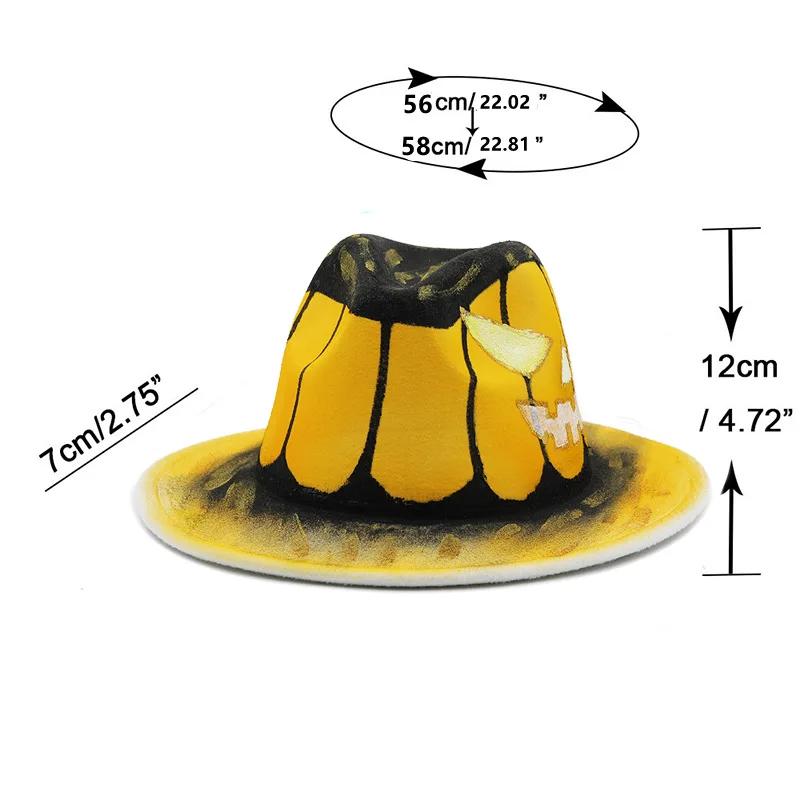 

Fedoras Hat For Women Man Hats Painting Christmas Style Hats Cowboy Hat Gradient Cap Top Hat Fashion Panama Church Hat Wholesale