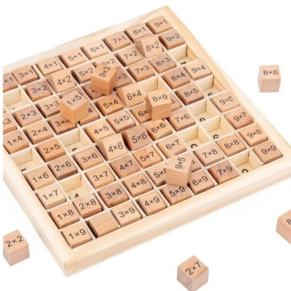 Counting Blocks Multiplication Table Board Wooden Brain-boosting Math Education Colorful Interactive Puzzle Learning Learning