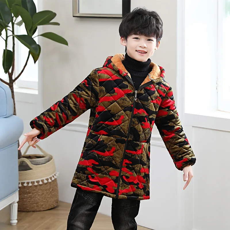 Thickened Art Painting Inverted Clothes for Children Kindergarten Boys Winter Protective Outerwear Primary School Students