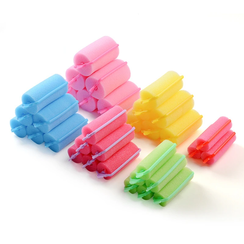 hair curling tools Soft Sponge Foam Cushion Hair Rollers Curlers Hairdressing Kit DIY Home Hair Styling Tool Salon For Barber DIY Curls Random