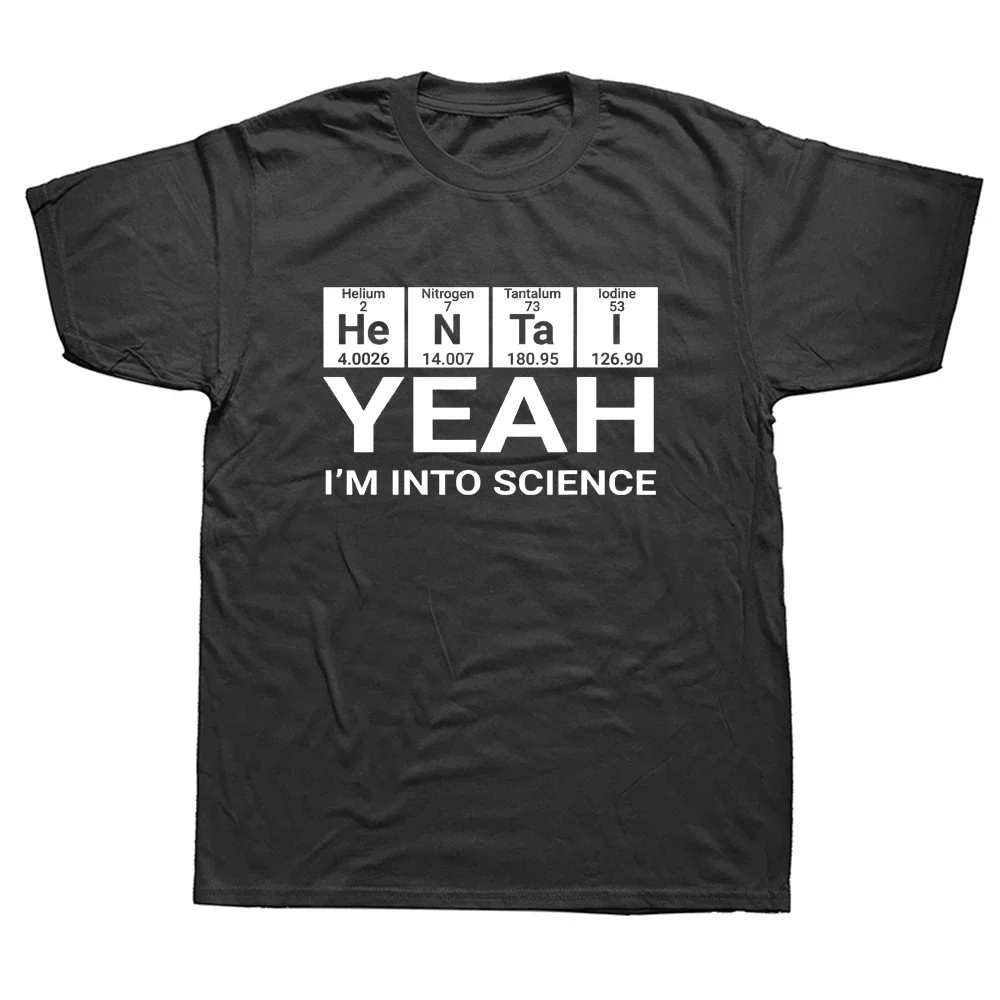 Lustiges Yeah I'm Into Science Hentai Lover T-Shirt Grafik Baumwolle Streetwear Anime Hen Wearing A Tie Hip Hop T-Shirt Herrenbekleidung