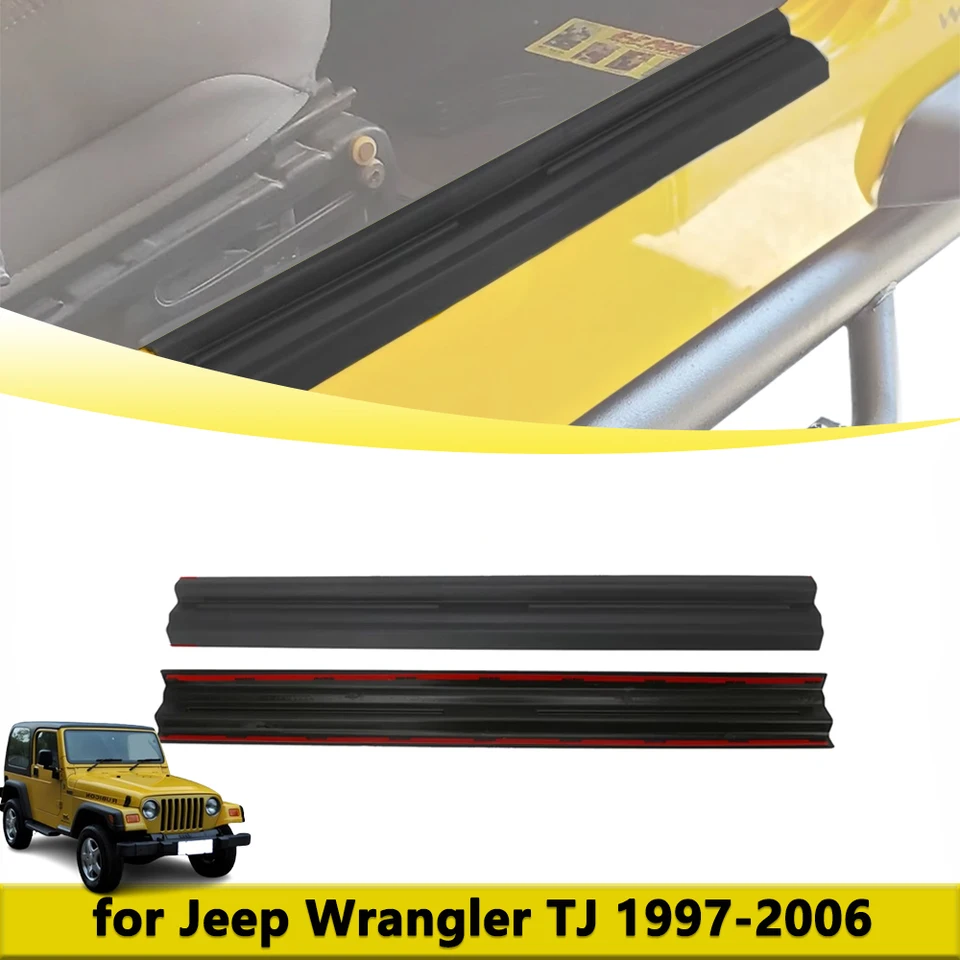 JeCar Door Sill Guards For Jeep Wrangler TJ (1997-2006) - Rubber Entry Protectors With Adhesive Tape