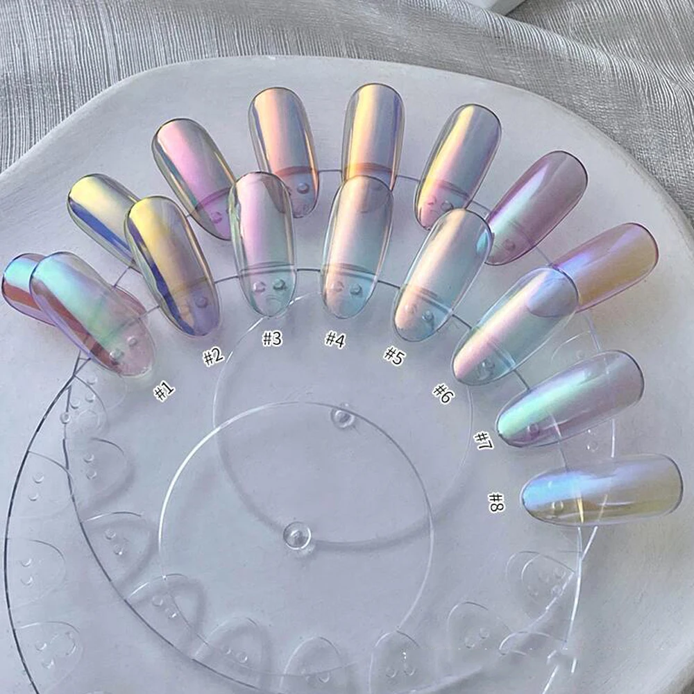 0.2g/Jar 9가지 색상 전기 도금 오로라 네일 홀로그램 파우더 펑크 메탈릭 UV 젤 네일 파우더??울트라 파인 미러 네일 글리터 *
