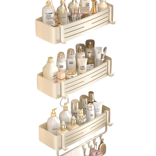 ไม่มีเจาะ Multifunctional Organizer ชั้นวางกาวชั้นวางของขนาดใหญ่แขวนผนัง Organizer แชมพูอาบน้ํา Rack สําหรับห้องน้ํา 1
