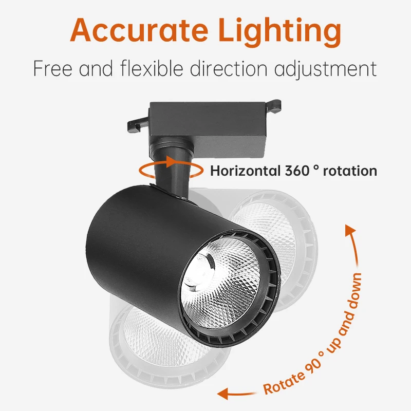 LED Track Light Led Track Lighting Systems 10W 12W 20W 30W 40W 220V Spot Lights Track Lighting Rail for Coffee Shop 2
