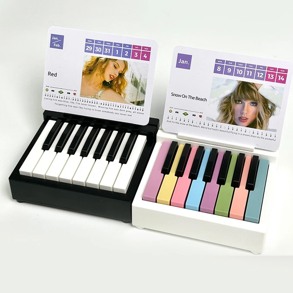 Taylor Piano Calendar Music Sheets Toy Playable Mini Piano Calendar 27 Music Cards 52 Songs Gifts for Fans