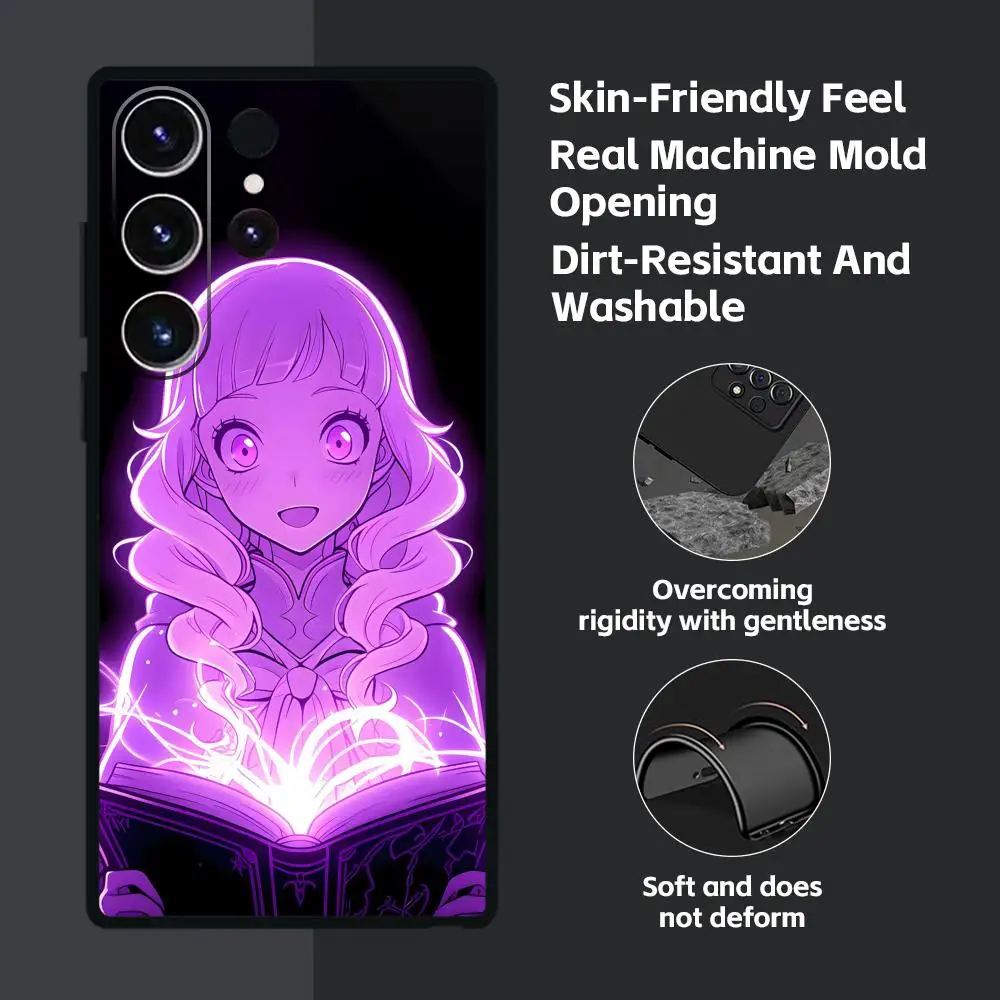 Black Clover Anime Soft Black Phone Case