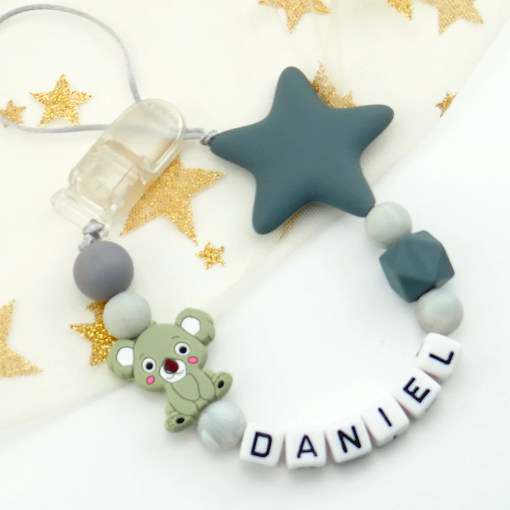 Pacifier Clip Handmade Personalized Silicone Dummy Chain Holder Infant Nipple Attachment with Name Baby Shower Gift pacifier chain pacifier clip pacifier accessories baby silicone accessories