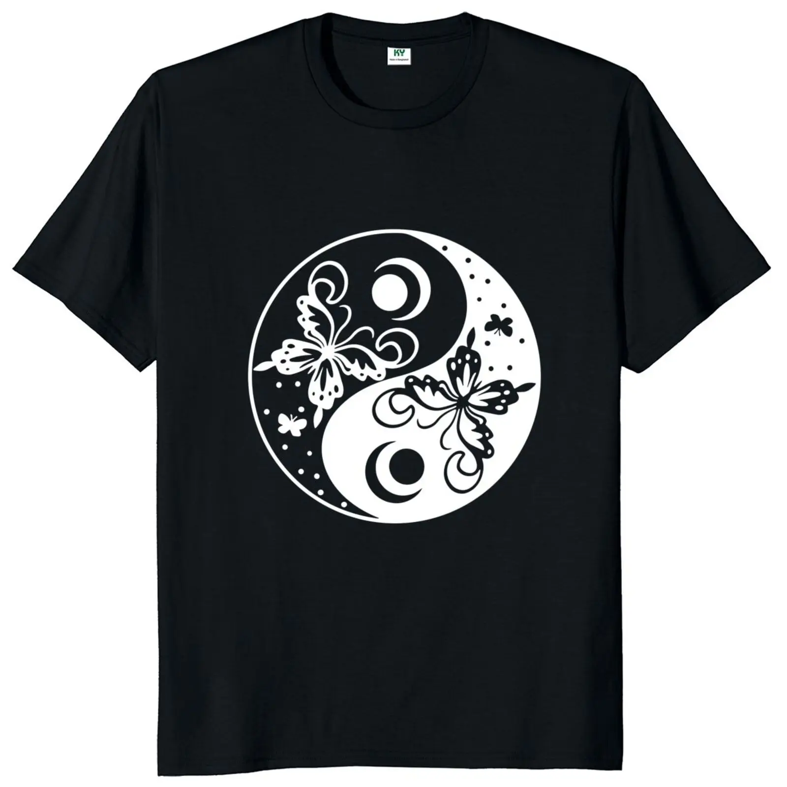 

Yin Yang Butterfly T Shirt Vintage Graphic Civilization Creative Design Tee Tops EU Size 100% Cotton Unisex Casual Soft T-shirts