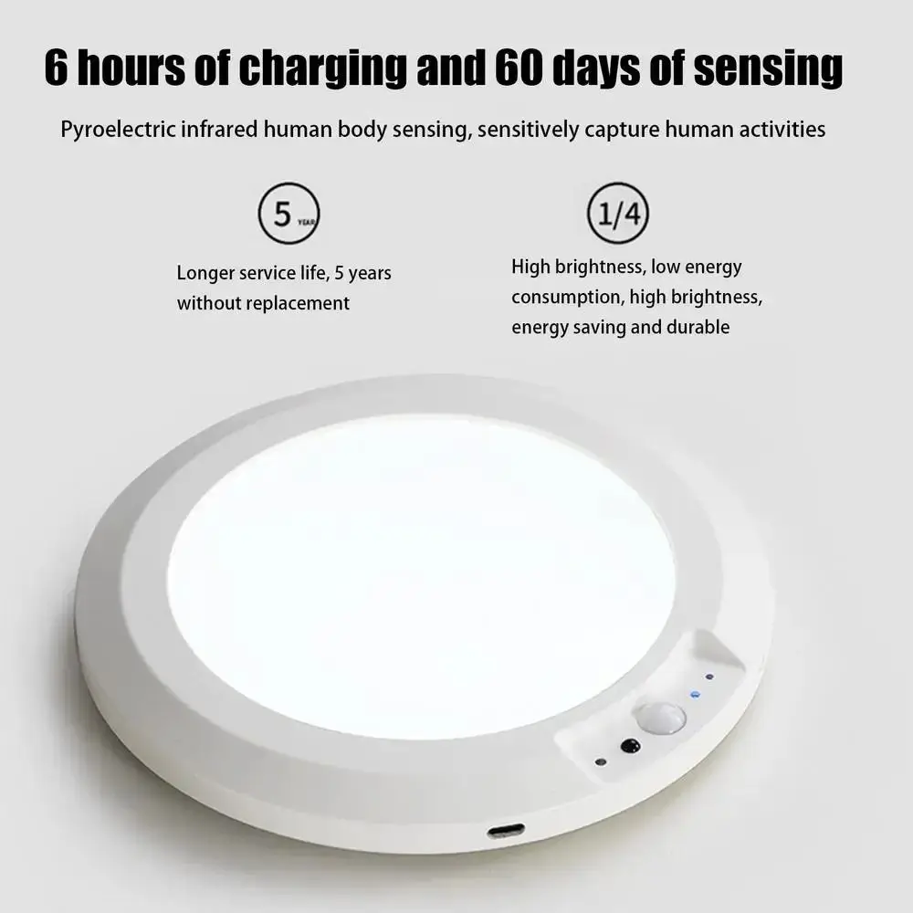 Round Motion Sensor Lights Wireless induction 3 Color Ceiling Light with Remote Control Dimmable Night Light Stairs led ceiling light ceiling light motion sensor ceiling lamp
