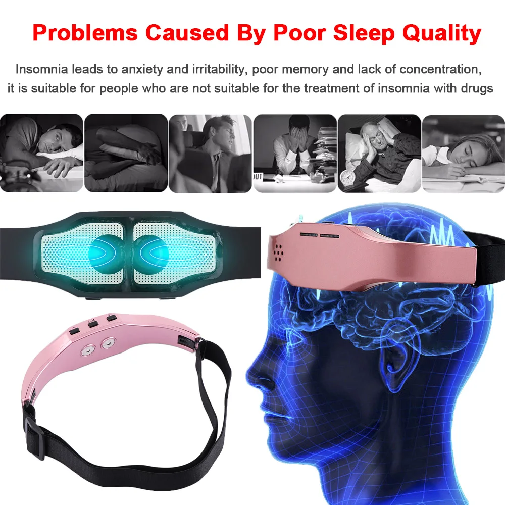 TEWIRROW Electric Head Massager Migraine Relief Massage Microcurrent sleep  Aid Device headache relief and Insomnia Therapy