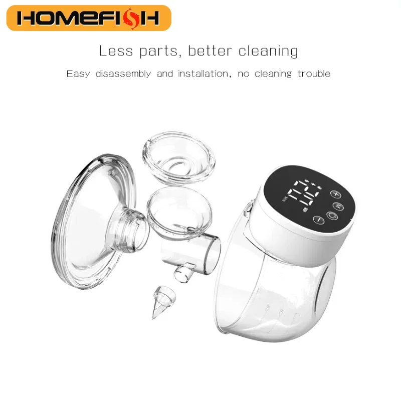 HOMEFISH Electric Breast Pumps Portable Hands Free Wearable BPA-free