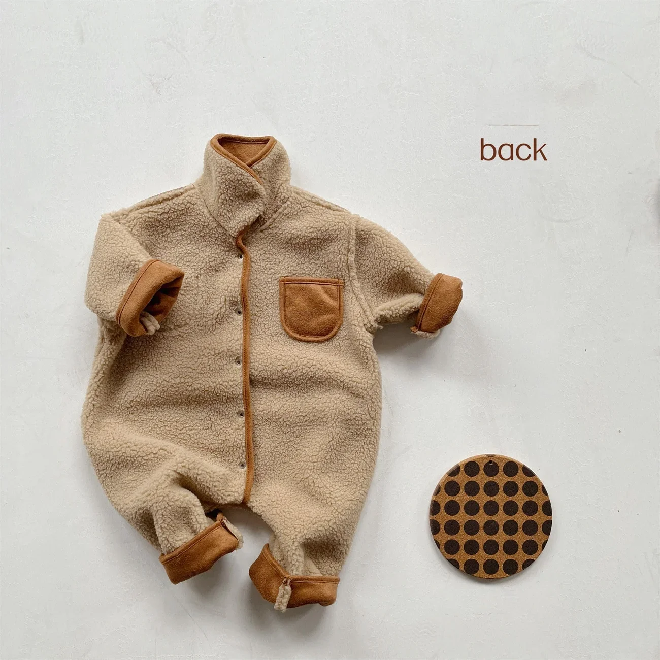 2025 Winter Baby Rompers Toddler Boys Fur Lining Jumpsuits Infant Boys  Warm Outerwear Thikcen Lining Baby Outwear