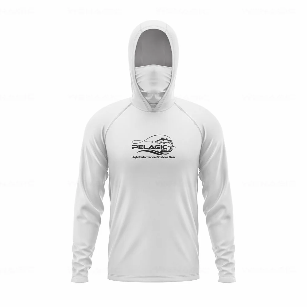 pelagic gear Men Hood Fishing Shirt long sleeve Fishing clothing fishing t shirt uv protection fishing shirt Apparel