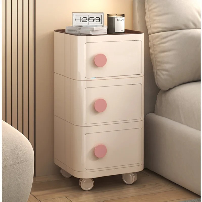 Nordic Creative Combination Bedside Table Removable Storage Bedside Small Cabinet Bedroom Simple Storage Narrow Side Cabinets
