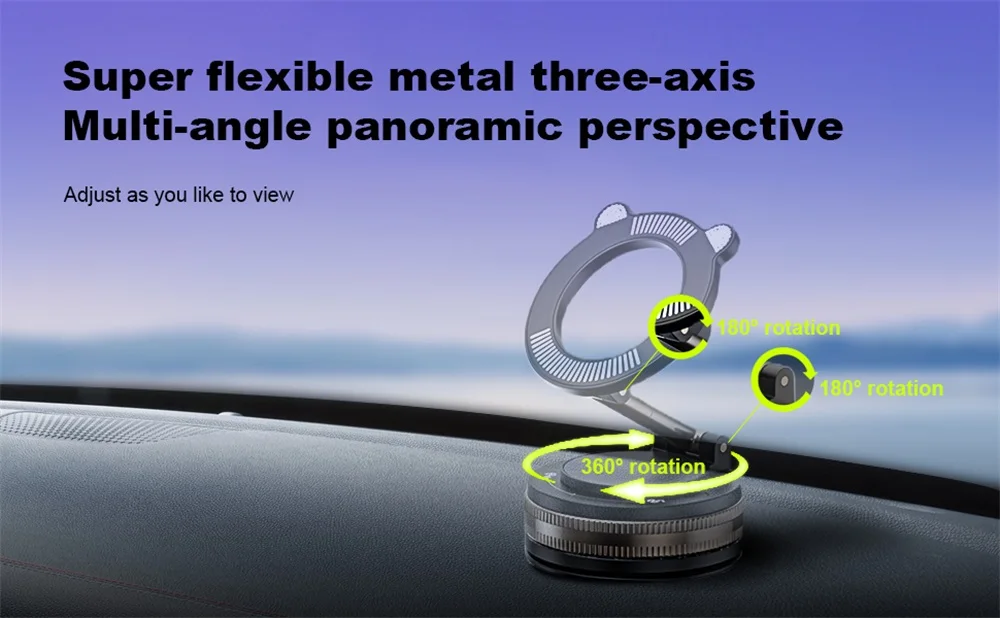 Car Phone Magnetic Stand Vacuum Suction Cup Rotate 360° Magnetic Adsorption Brac