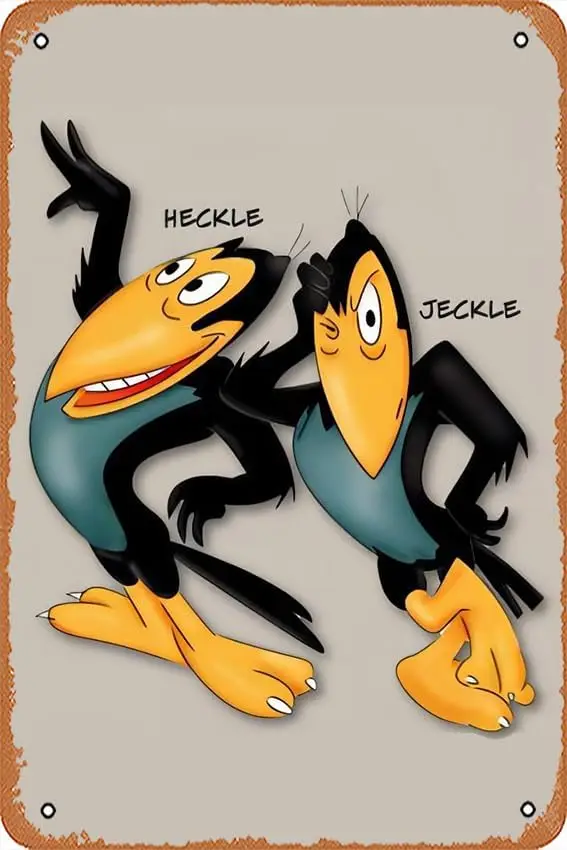

Винтажный жестяной знак Heckle And Jeckle, винтажные Мультяшные персонажи в стиле ретро, рестораны, кафе, дома или офиса, кухни, клуба, общежития