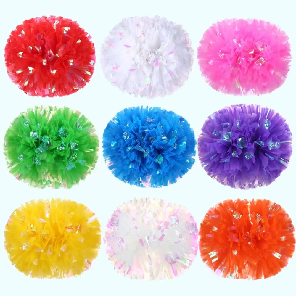 Cheerleading Pom Poms 1PC 25cm Game Pompoms Cheap Cheerleading Cheering Colorful Flower Ball Dance Sports Match Vocal Concert Decorator