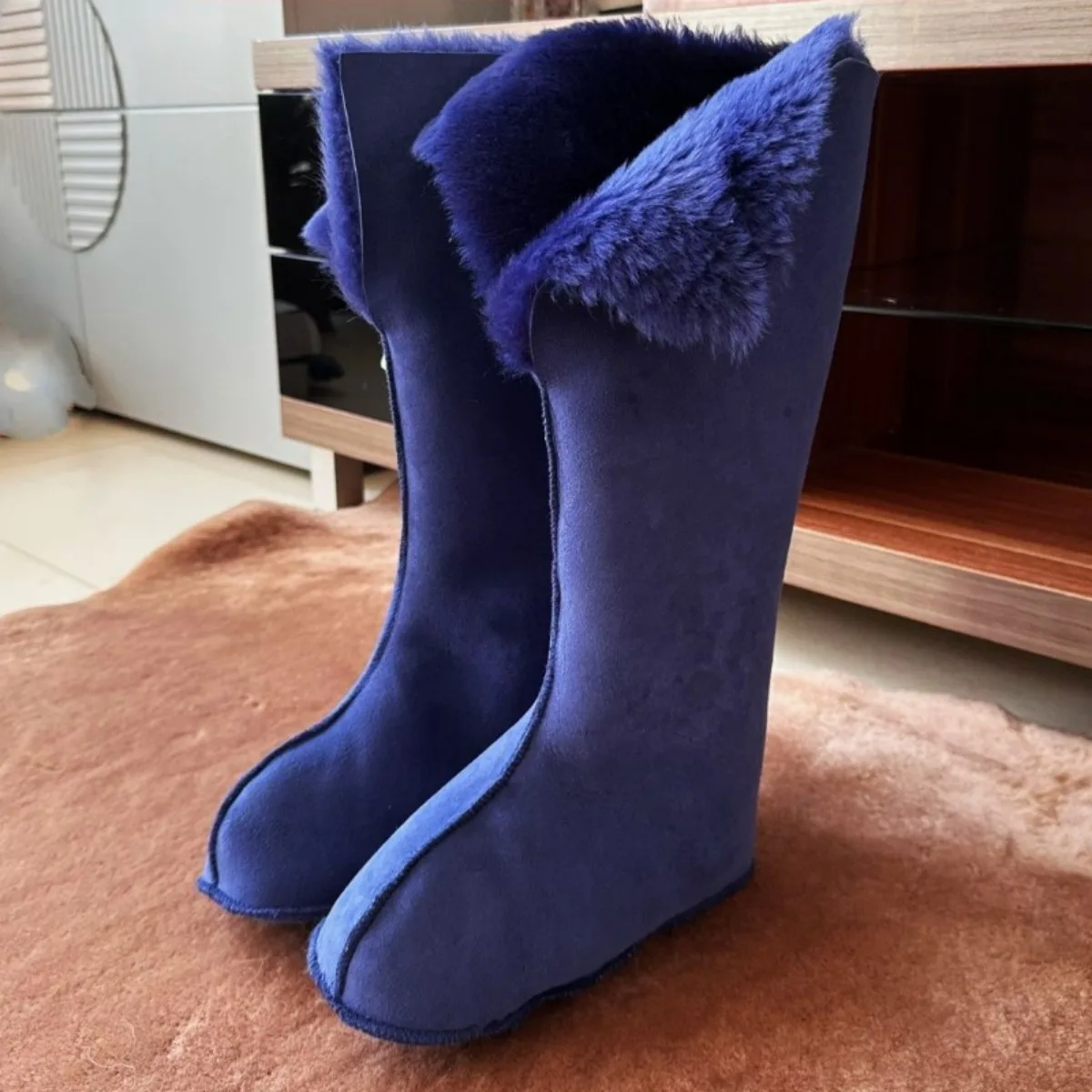 Winter Wear-resistant High-waisted Rain Boots Liner Socks Fur One Thickened Wool Socks Cold Storage Aquatic Cold-resistant Socks