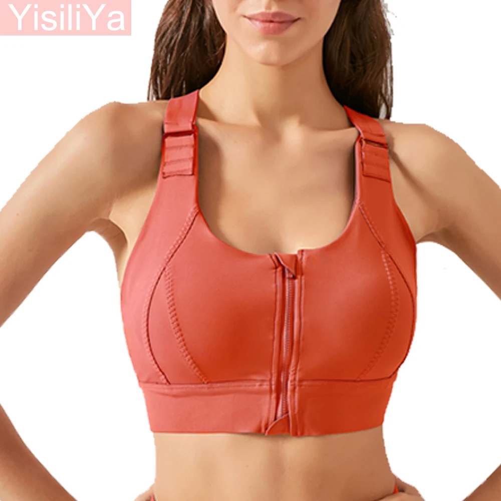 Zipper Fitness Sports Bra  Zipper Front Fitness Yoga Bra - Sports Bra Front  Jogging - Aliexpress