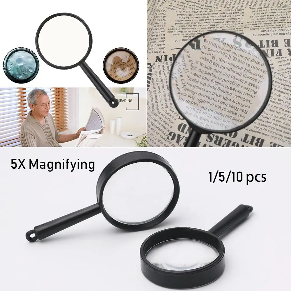 

1/5/10pcs Plastic Insect viewer Mini Pocket 25mm Reading Glass Lens 5X Magnifying Jewelry Loupe Hand Held Magnifier