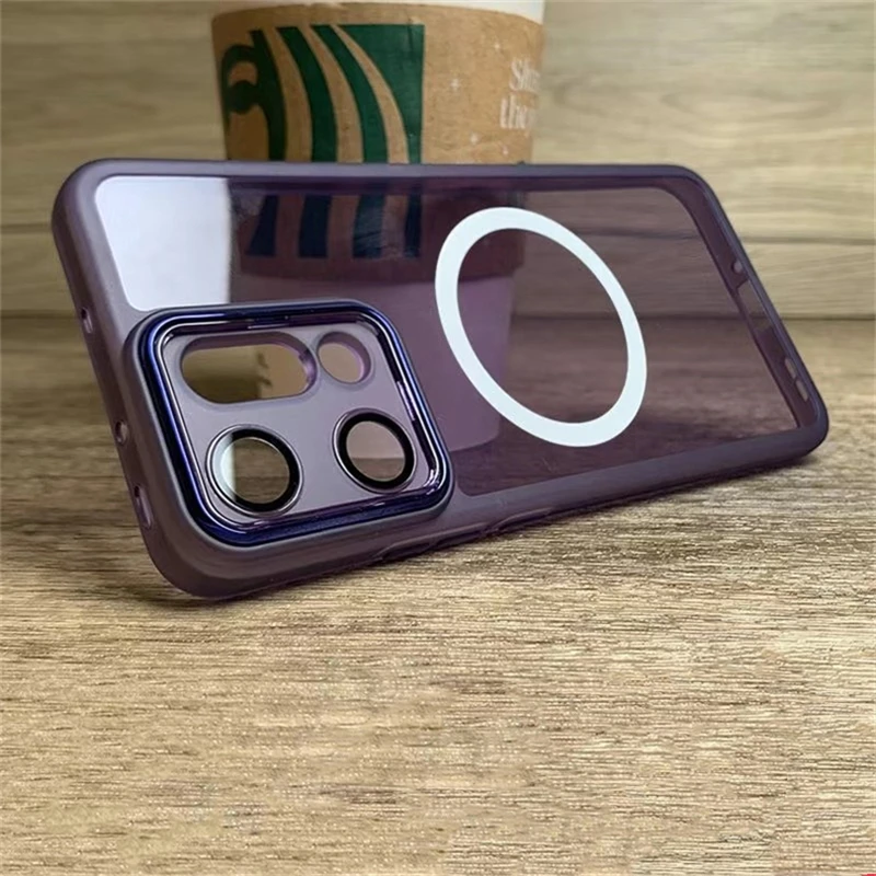 Transparent Soft Silicone Magnetic Phone Case with MagSafe and Camera Protection