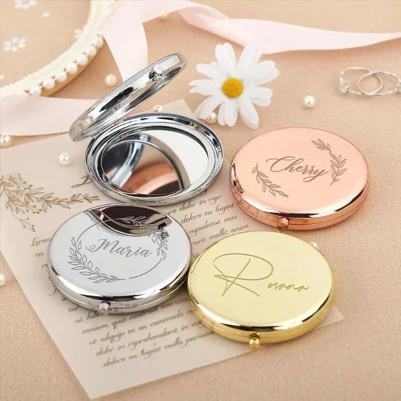 

Custom Mirror Favors Wedding Favors Bridal Shower Favor Gift for Guest Friend Anniversary Gifts Makeup Pocket Metal Mirror