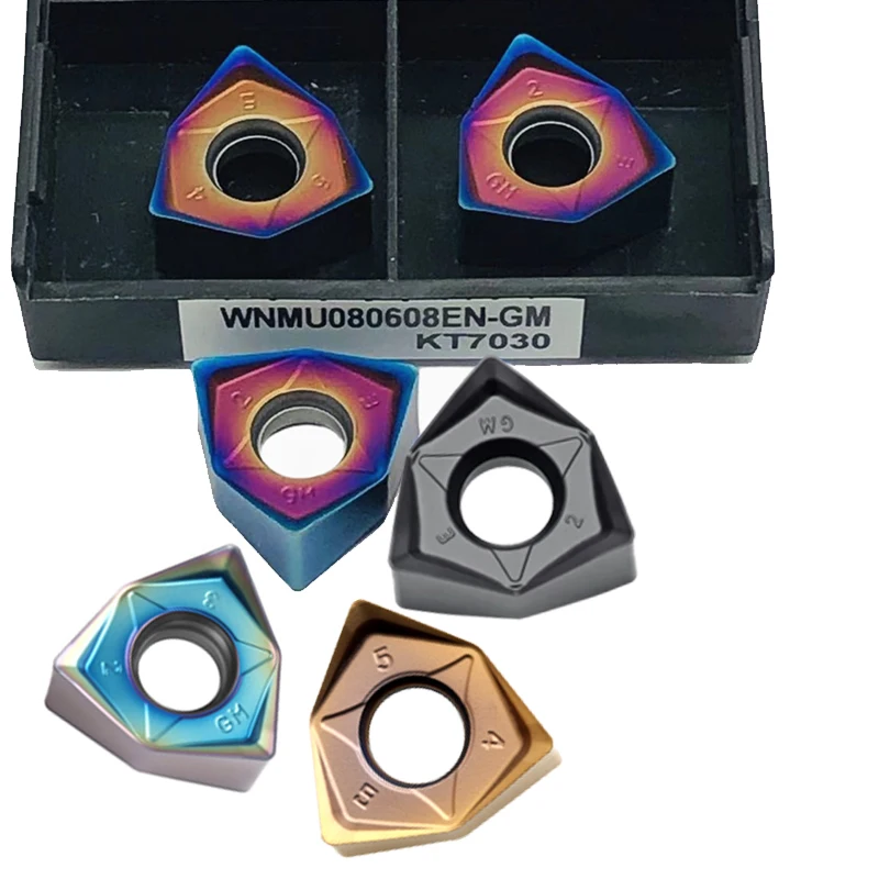 WNMU080608EN Doppelseitige Sechskant-Winkelkanten-Hartmetalleinsätze für Schnellvorschub, Edelstahl und Stahlteile, Gusseisen – Detail 7