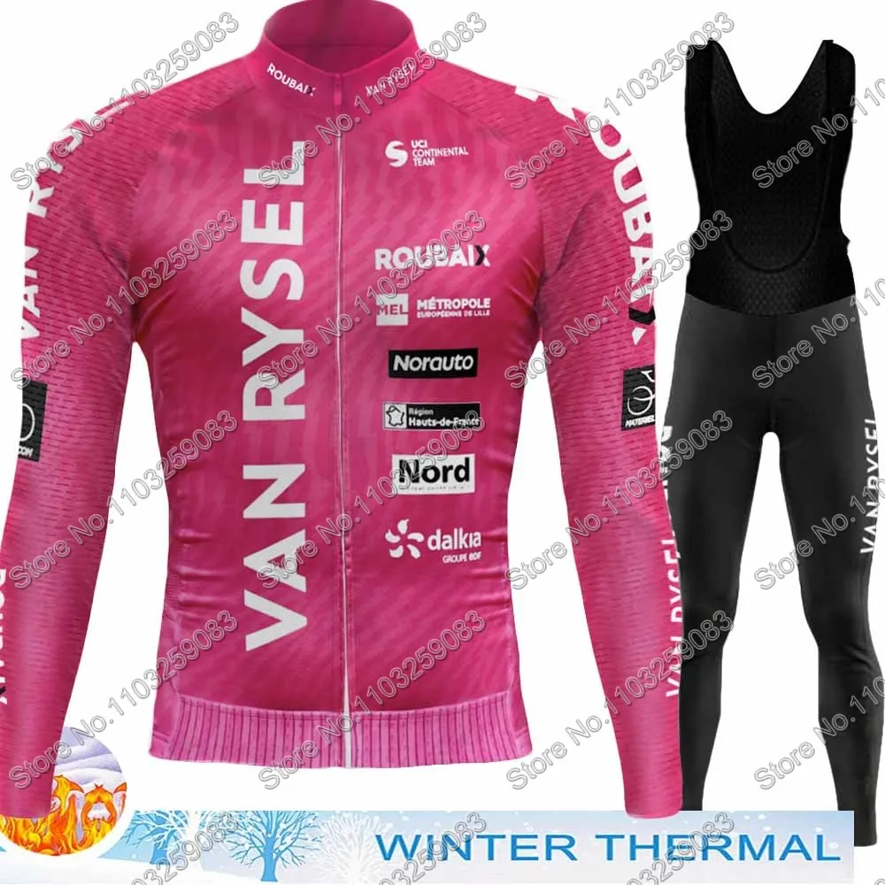 Van Rysel - Roubaix Maglia Da Ciclismo 2024 Team Set Manica Lunga Inverno Francia Abbigliamento Da Ciclismo Giacca Termica Da Bici Pantaloni Da Tuta B