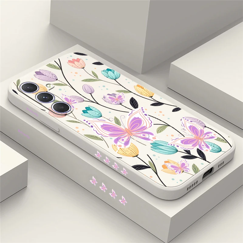 Butterfly Floral Soft TPU Silicone Phone Case Cover