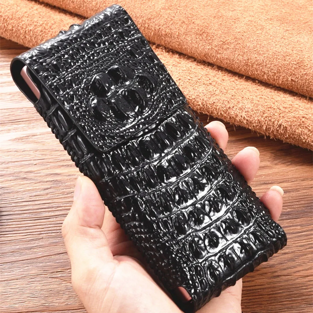 

Handmade Genuine Cowhide Leather Pouch Cover for SAMSUNG Galaxy Z Fold 3 2 Fold3 Crocodile Cross Python Grain Magnetic Flip Case