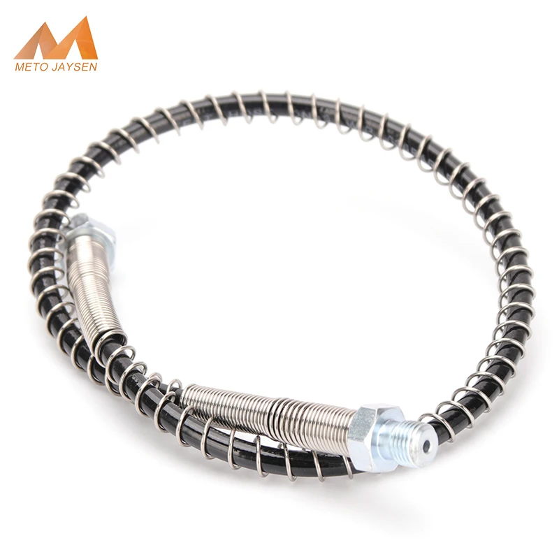50cm 100cm Long Pneumatics Pump Air Refilling High Pressure Nylon Hose with Spring Wrapped M10x1 Thread 40Mpa 400Bar 6000psi pneumatic air hose