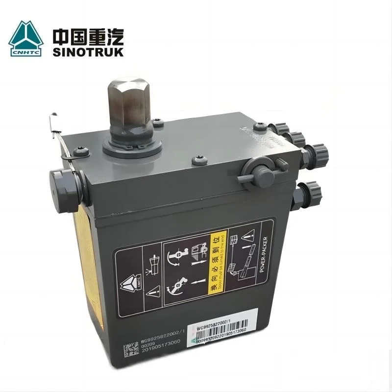 SINOTRUK HOWO T7H 트럭 부품, 오리지널 품질 캡 리프트 펌프, WG9925822002, 높은 바닥 캡용 전기 리프팅 오일 펌프