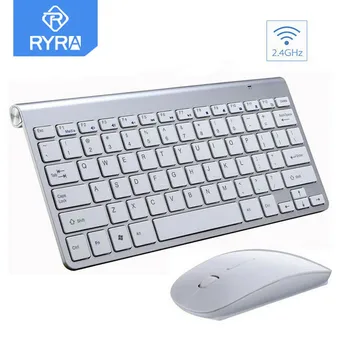 RYRA 미니 키보드 마우스 콤보 세트, 2.4G 무선 키보드 및 마우스, 휴대용 노트북 데스크탑 PC 컴퓨터 사일런트 마우스