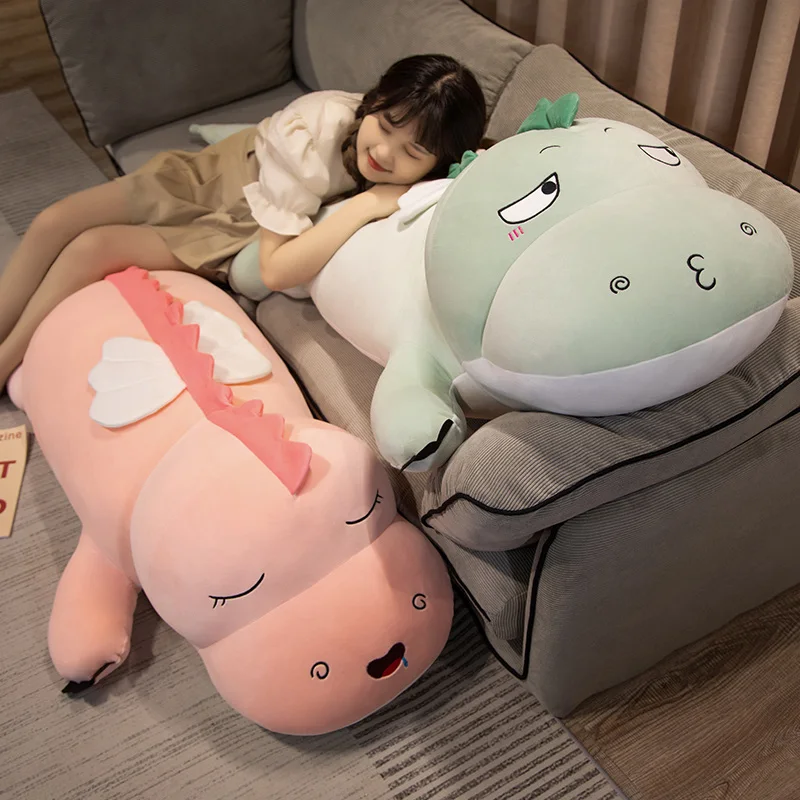 

Lovely 140cm Long Dinosaur With Wings Plush Toy Soft Stuffed Dinosaur Doll Girlfriend Huggable Pillow Baby Kids Birthday Gift