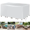 Rectangular Patio Heavy Duty Table Cover -  Tough Canvas Waterproof Outdoor Dining Table and Chairs General Purpose Furniture Co 6