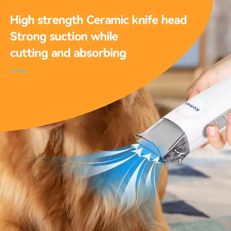 Dog Grooming Vacuum Dog Hair Vacuum Grooming Kit Clipper Nail Grinder Brush 7 Tools Cleaning