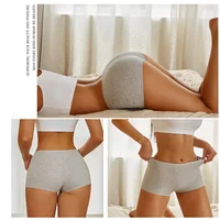 New Women's Panties Cotton Seamless Sports Boxers Underwear Female Solid Color Briefs Cozy Lingerie Intimate Underpants XS-XL 2