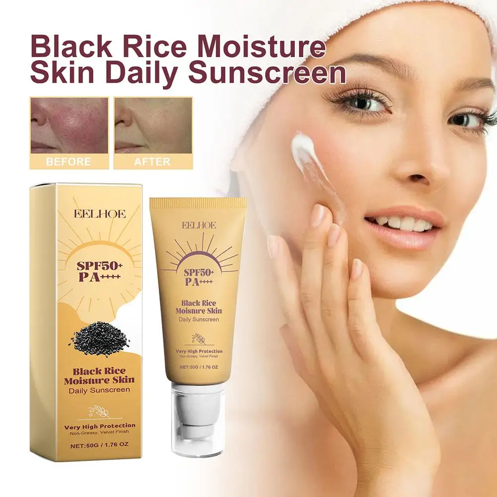 

50ml Black Rice Sunscreen Spf50+PA++++ Korean Sun Protection Moisturizing Skin High Sun Lotion Care Brightening Facial I5S9