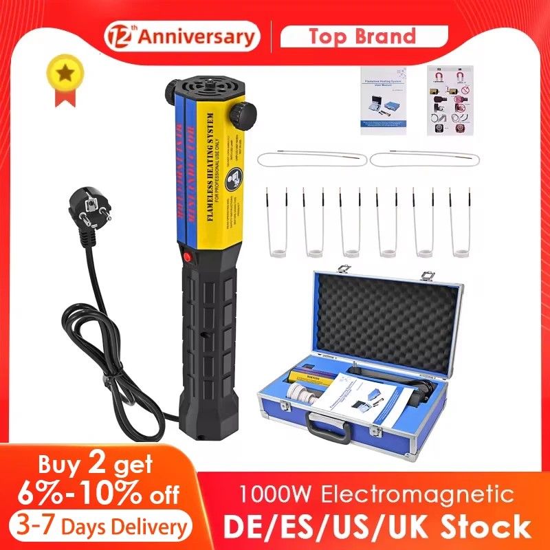 Flameless Electromagnetic Magnetic Induction Heater 1000W With 8 Pieces Coil Kits For Auto Use Bolt Remover Repair Machine